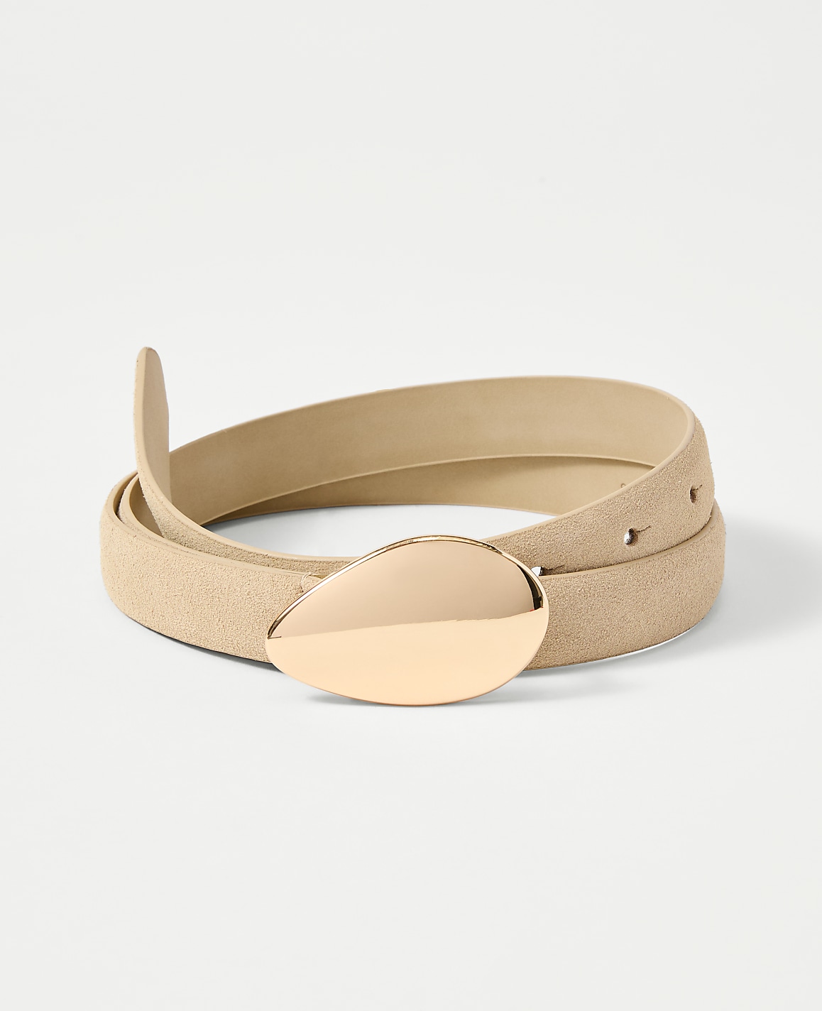 Suede Oval Buckle Belt