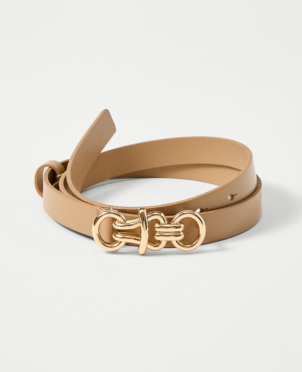 Leather Sculptural Buckle Belt