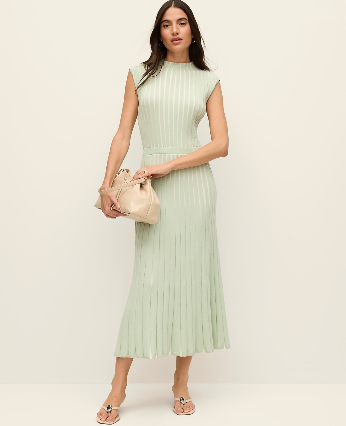 Petite Ribbed Mock Neck Sweater Dress