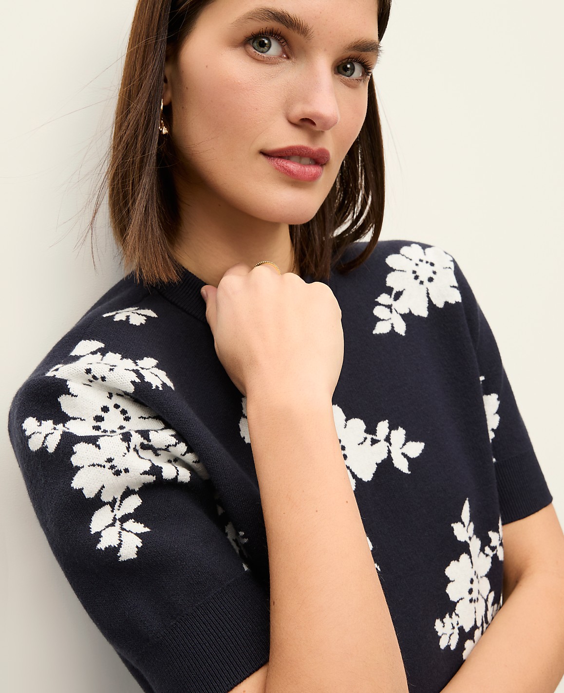 Floral Jacquard Sweater Tee