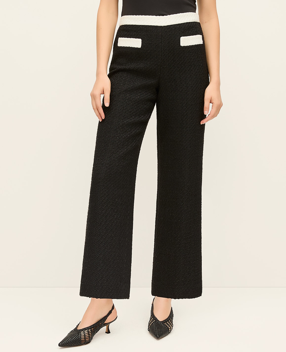 The Petite Grace Straight Pant in Tweed