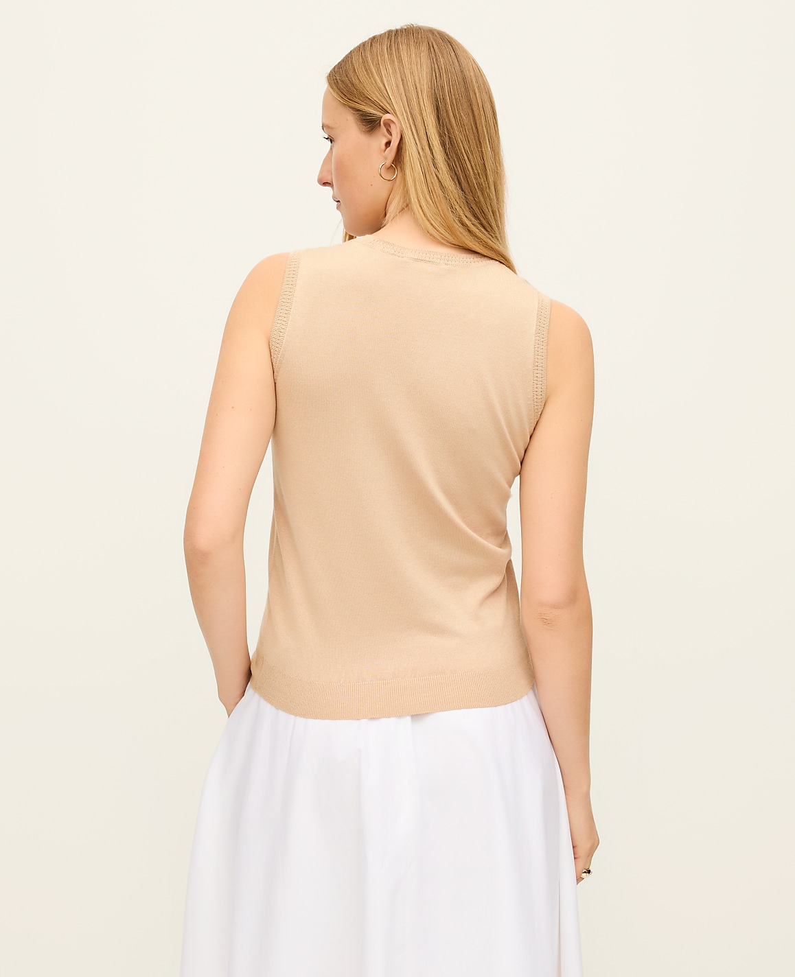 Pointelle Trim Sweater Shell