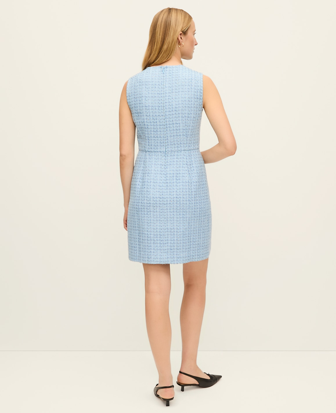 Tweed Sleeveless Shift Dress
