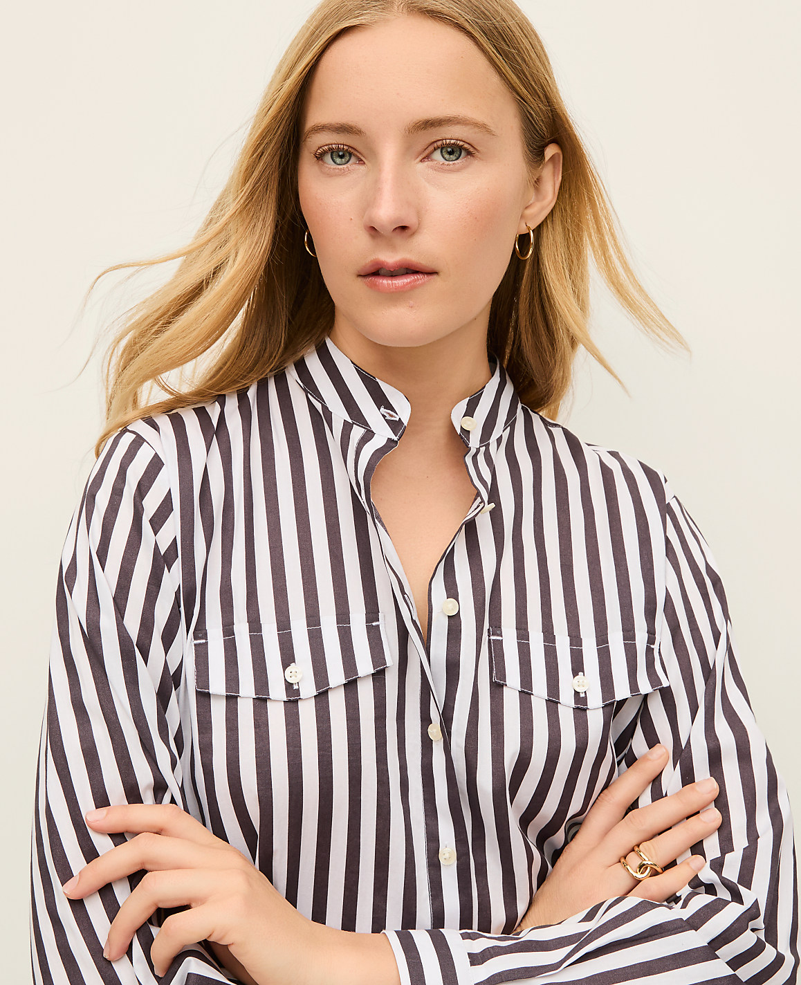 Striped Oversized Pocket Shirt