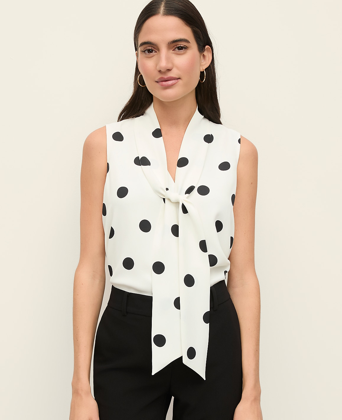 Petite Dotted Bow Neck Shell