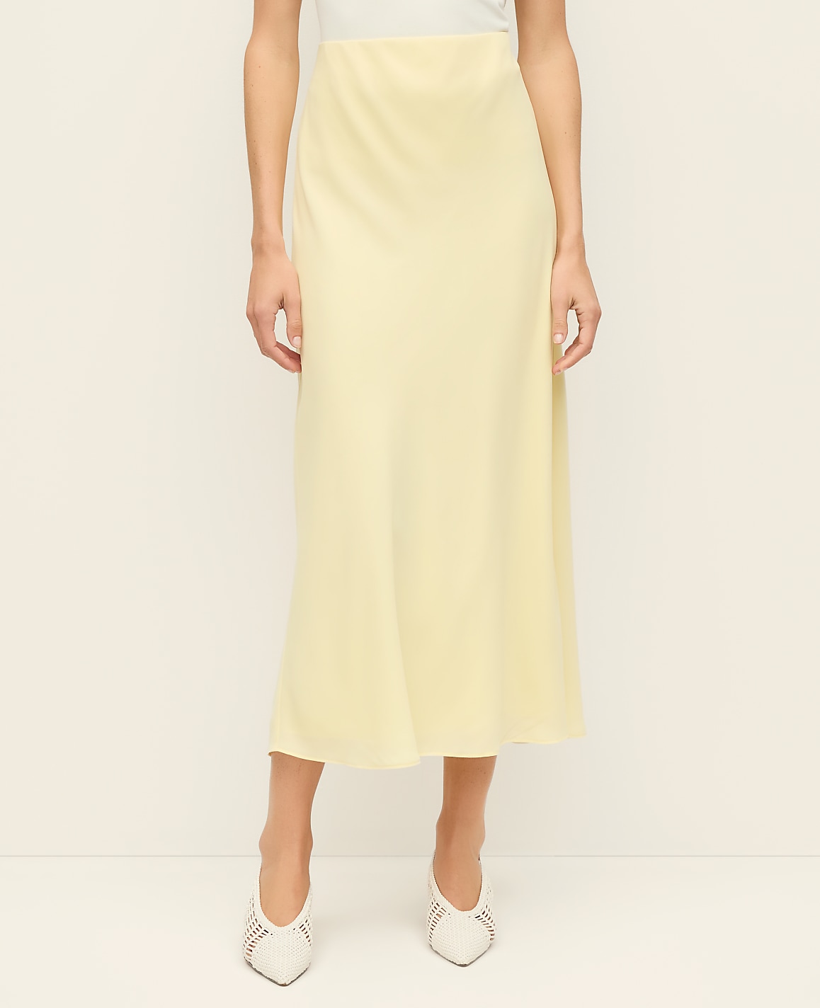 Petite Satin Bias Midi Slip Skirt