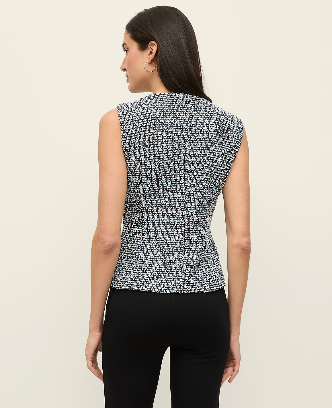 The Petite Cutaway Vest in Tweed