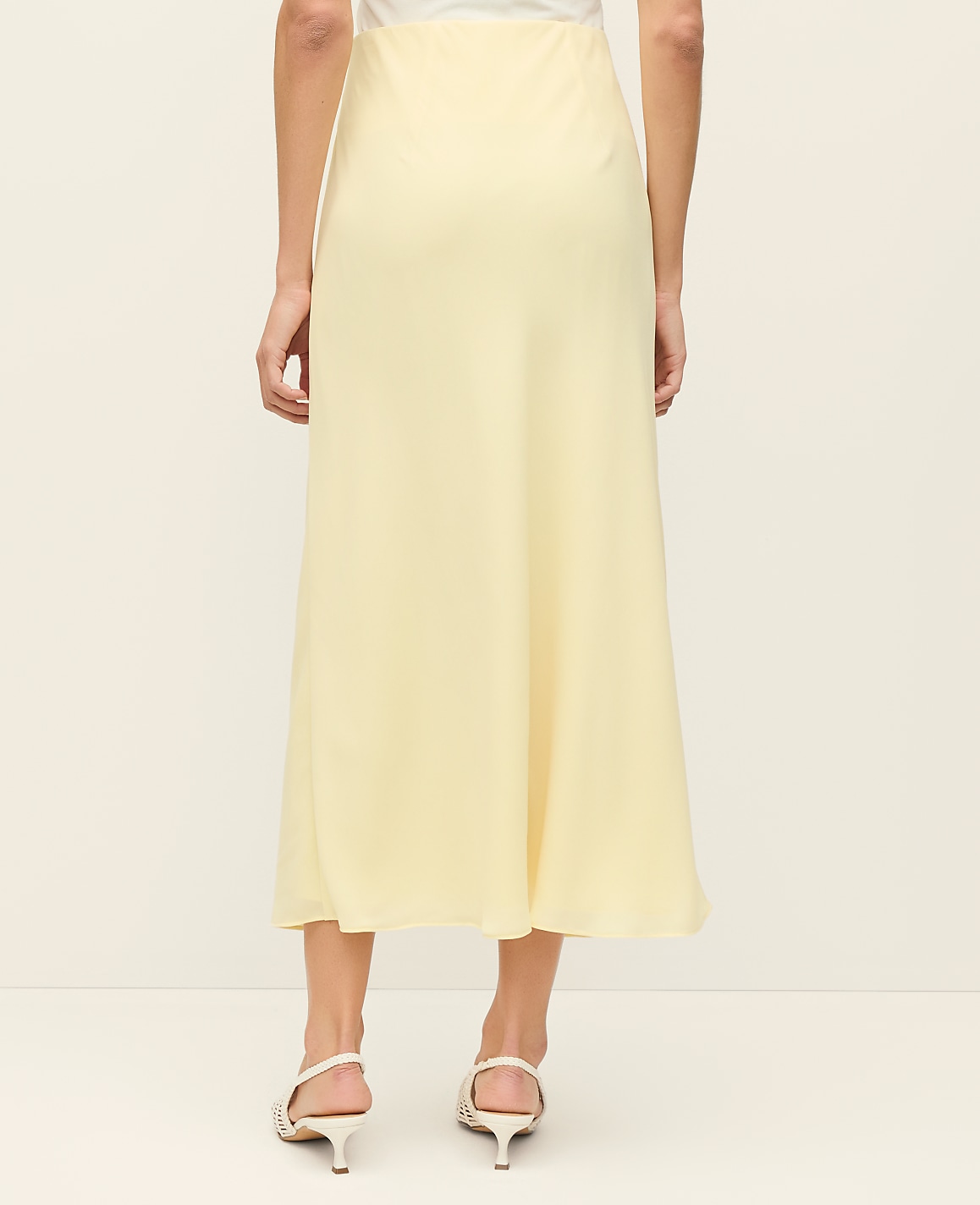 Satin Bias Midi Slip Skirt