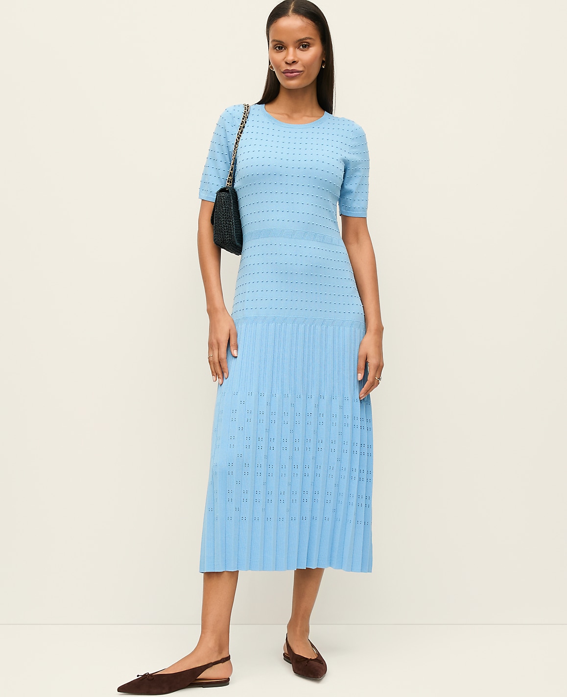 Mixed Stitch Sweater Dress
