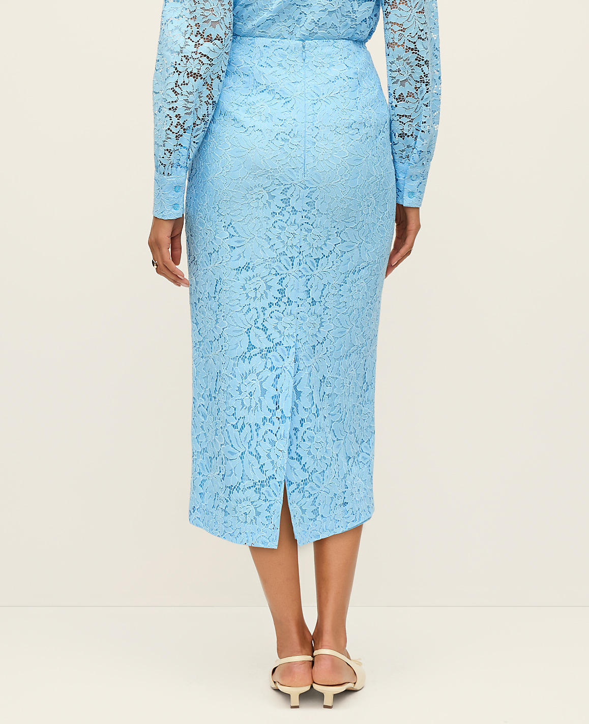 Lace Column Midi Skirt