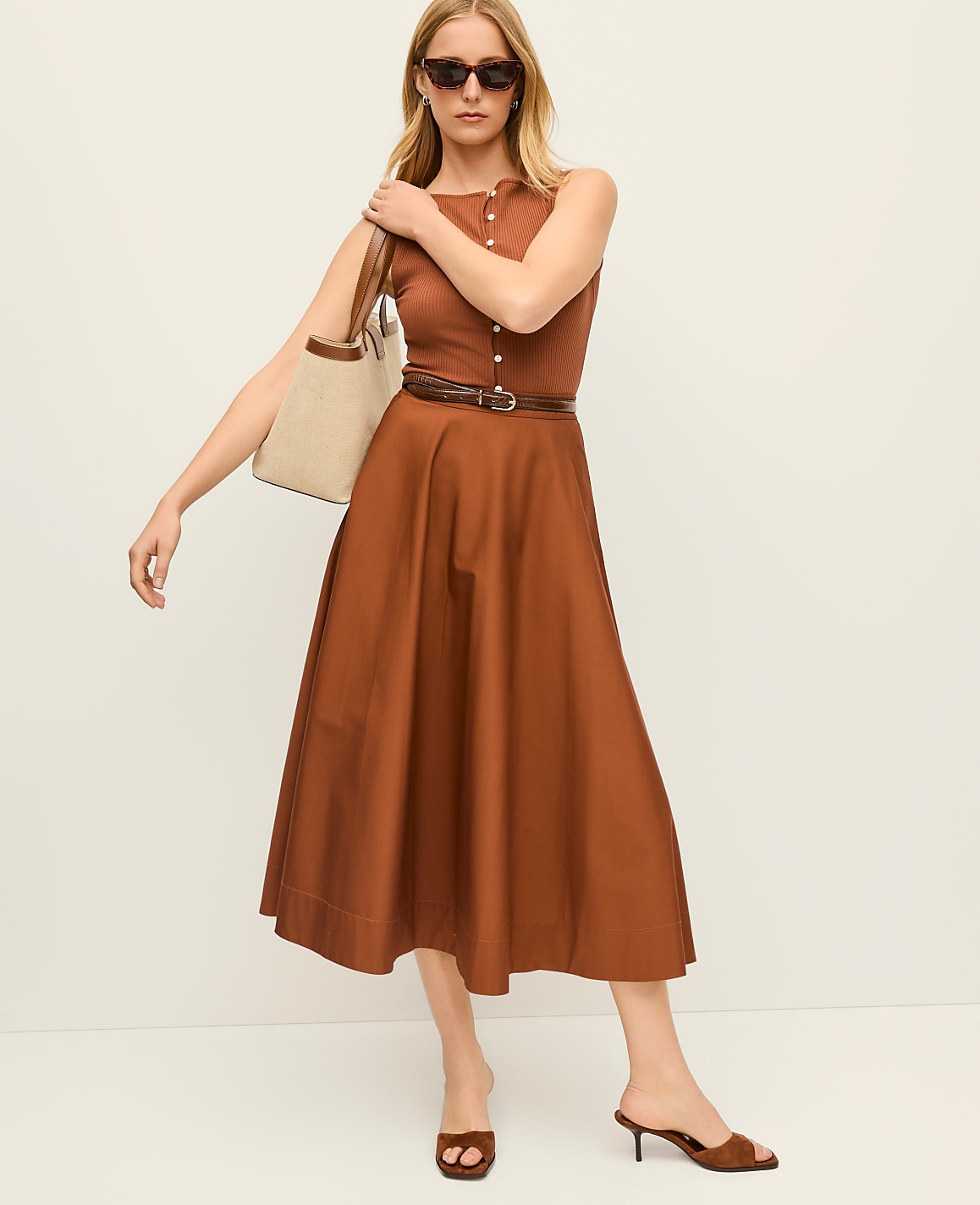 Petite Full Midi Skirt