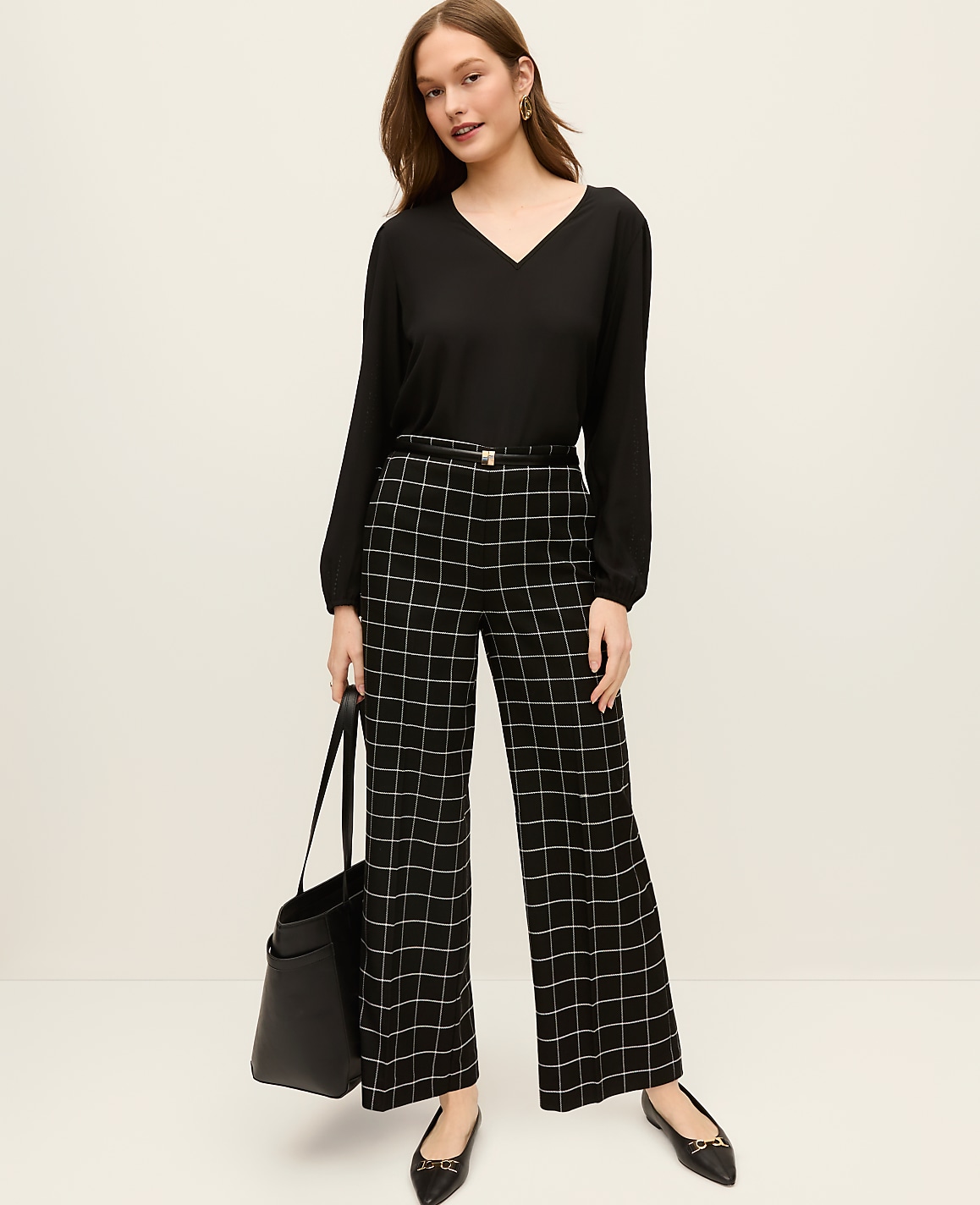 The Grace Straight Pant in Windowpane