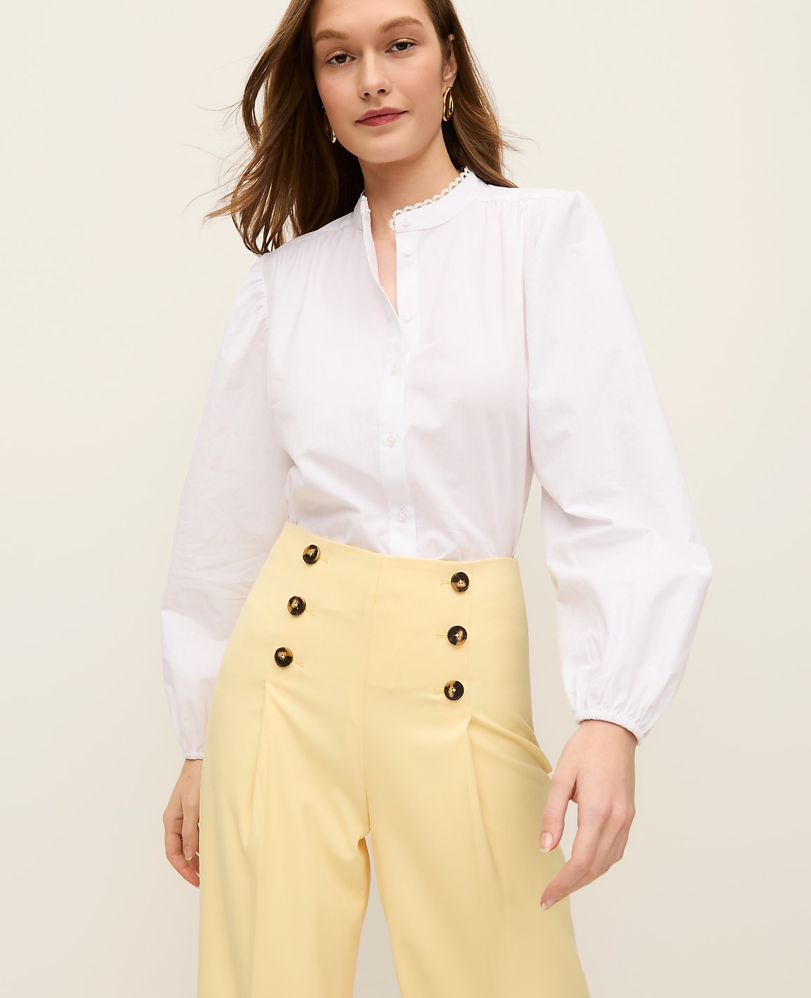 Embroidered Collar Blouse