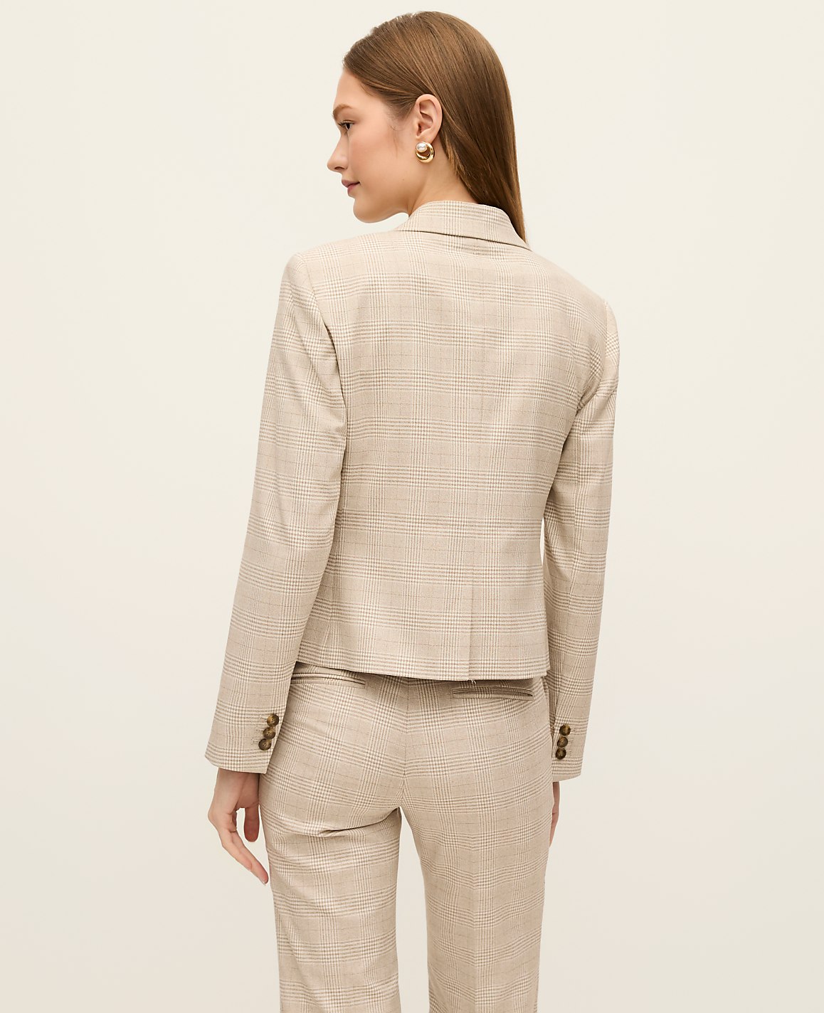 The Single Button Fitted Blazer in Glen Check