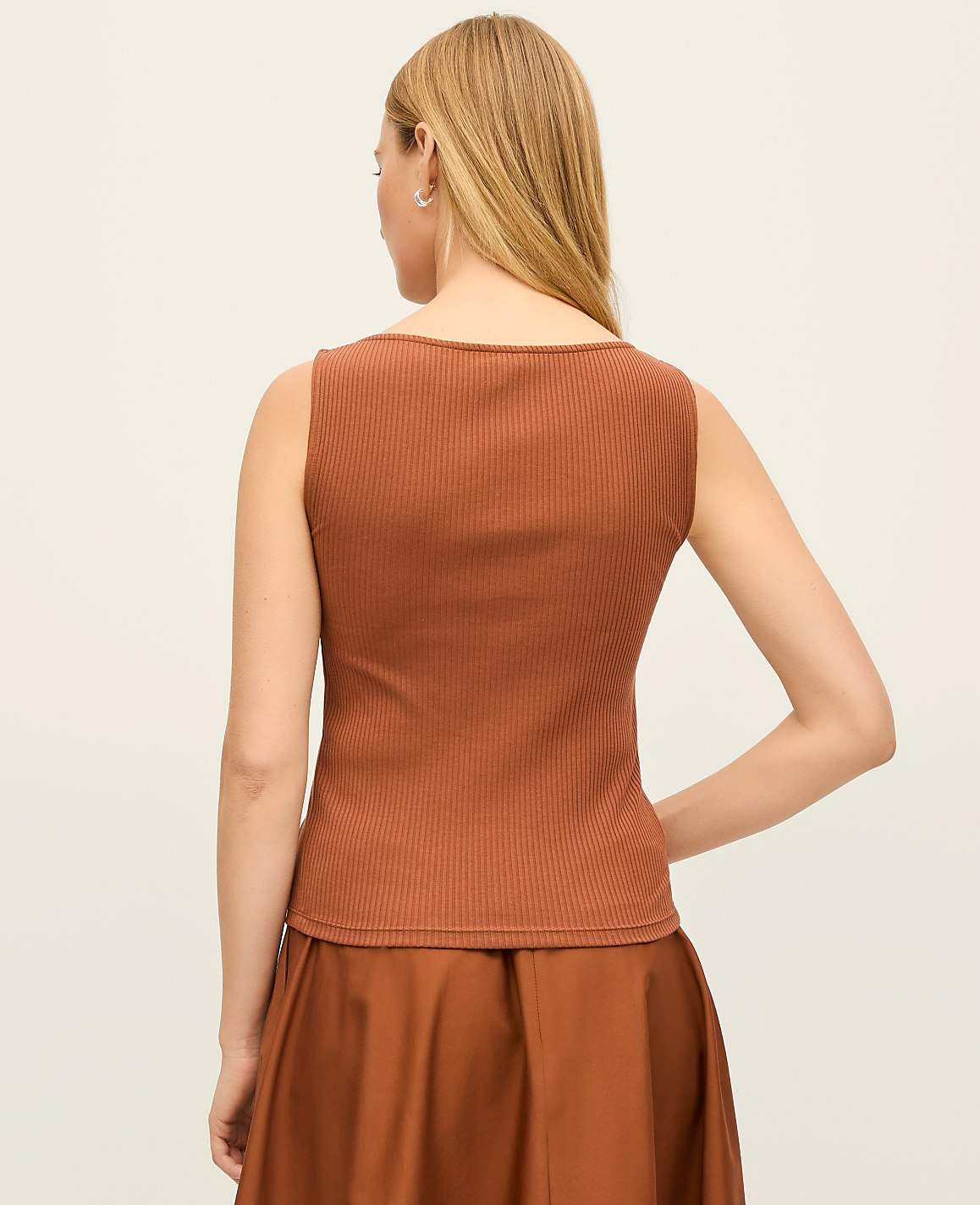 Ribbed Sleeveless Button Top