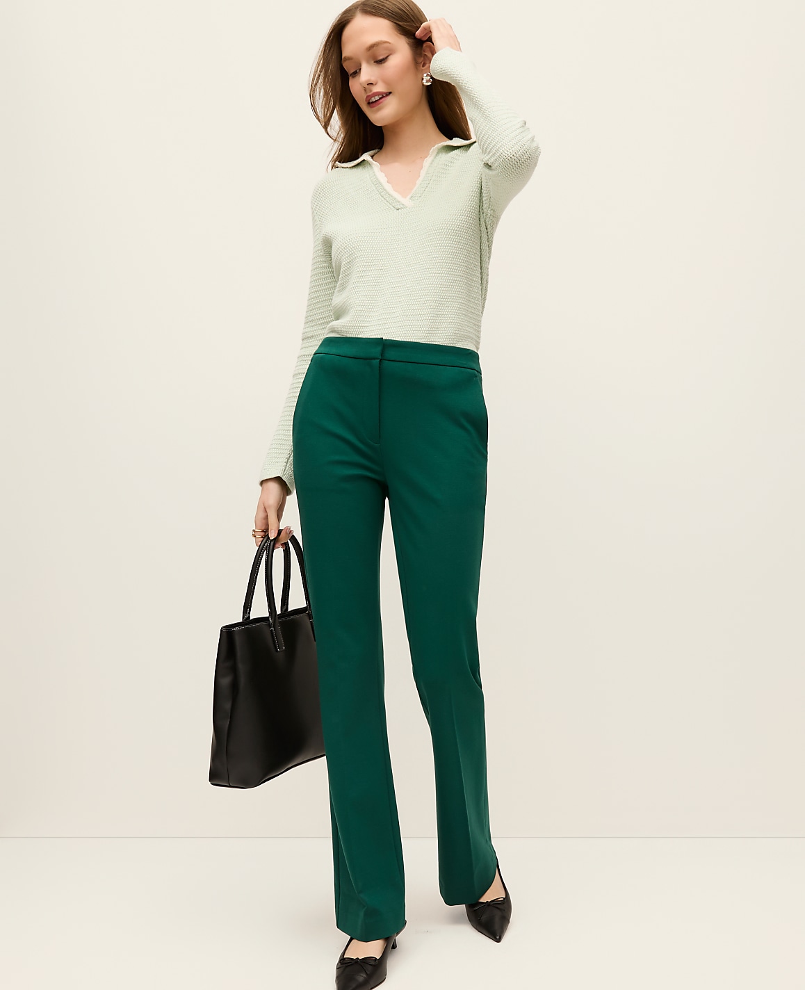 The Petite Skinny Flare Trouser in Ponte