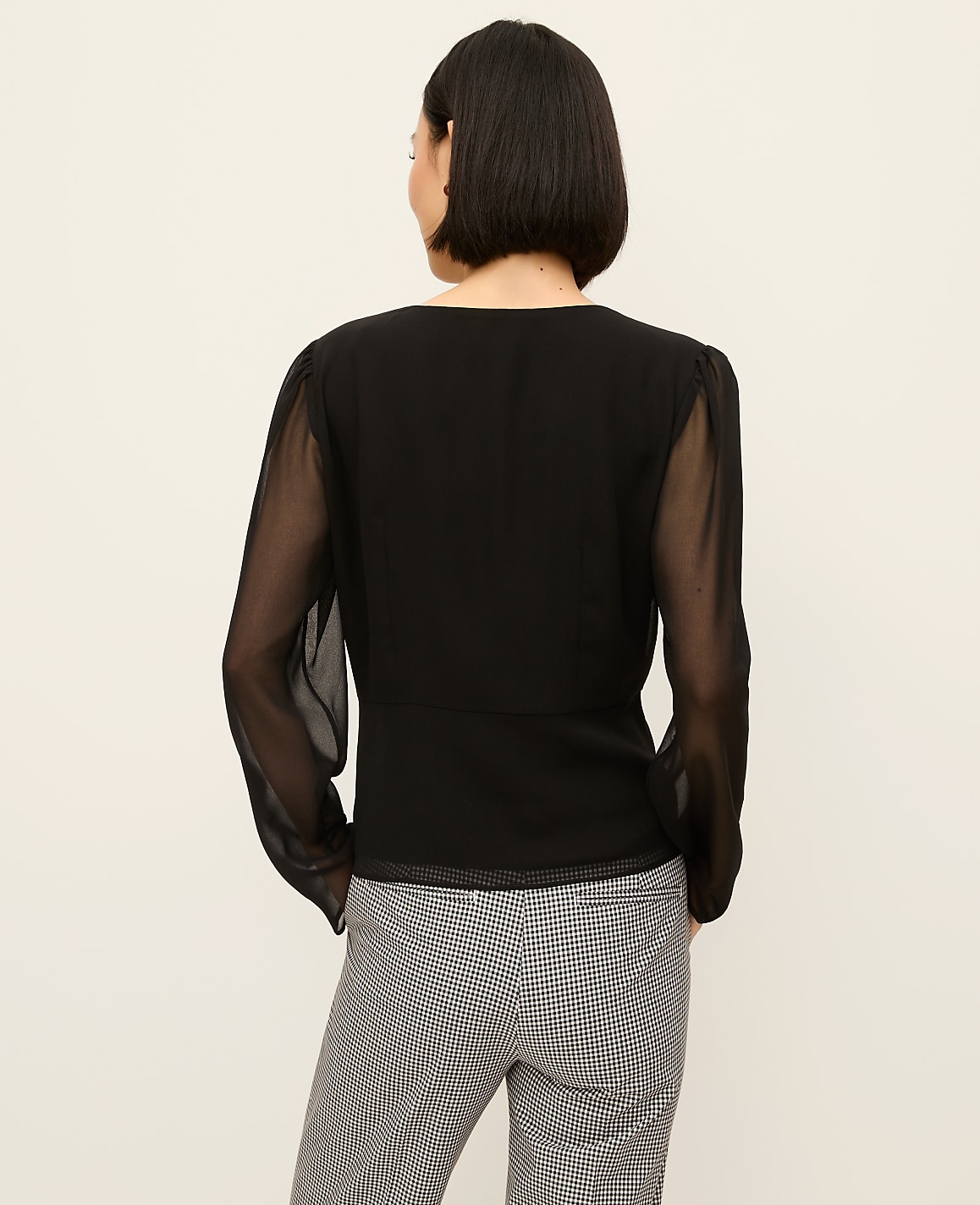V-Neck Peplum Blouse