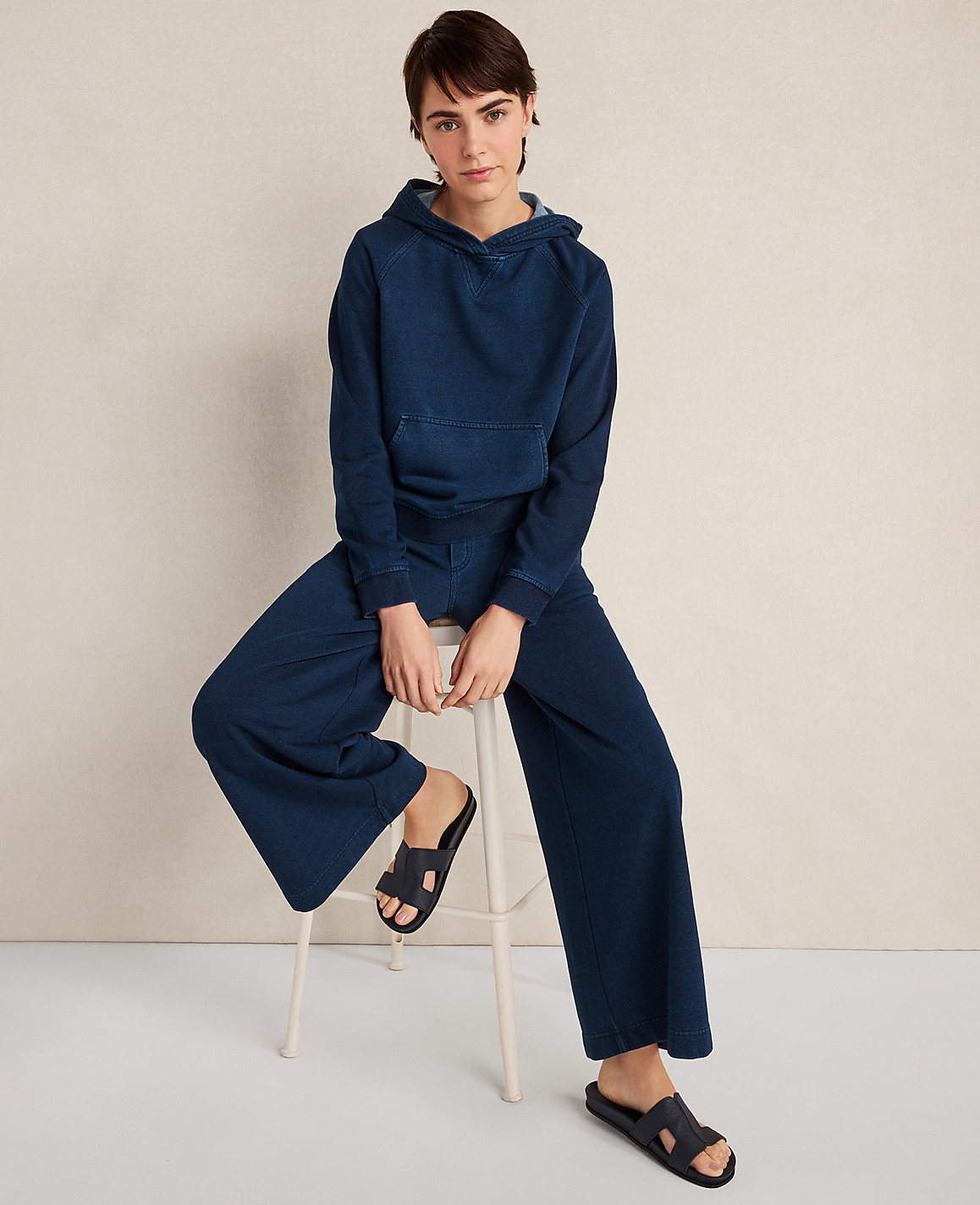 Haven Well Within Indigo Cotton Terry Hoodie