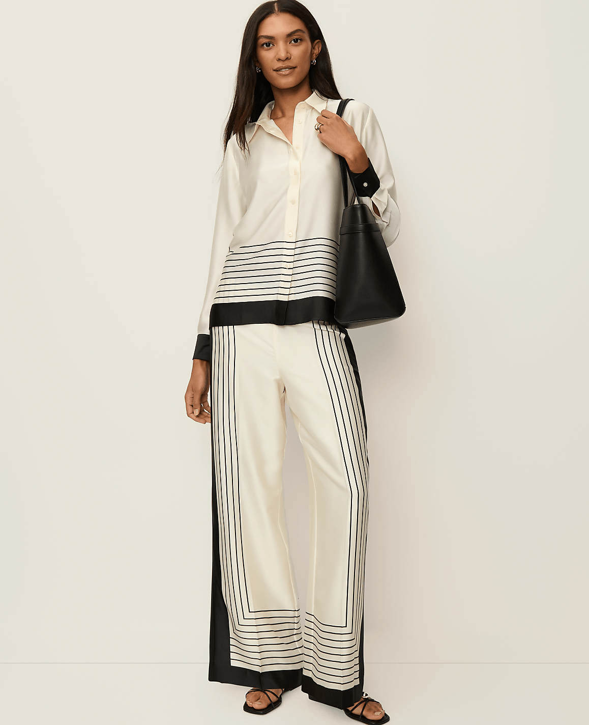 The Petite Pleated Satin Wide-Leg Pant