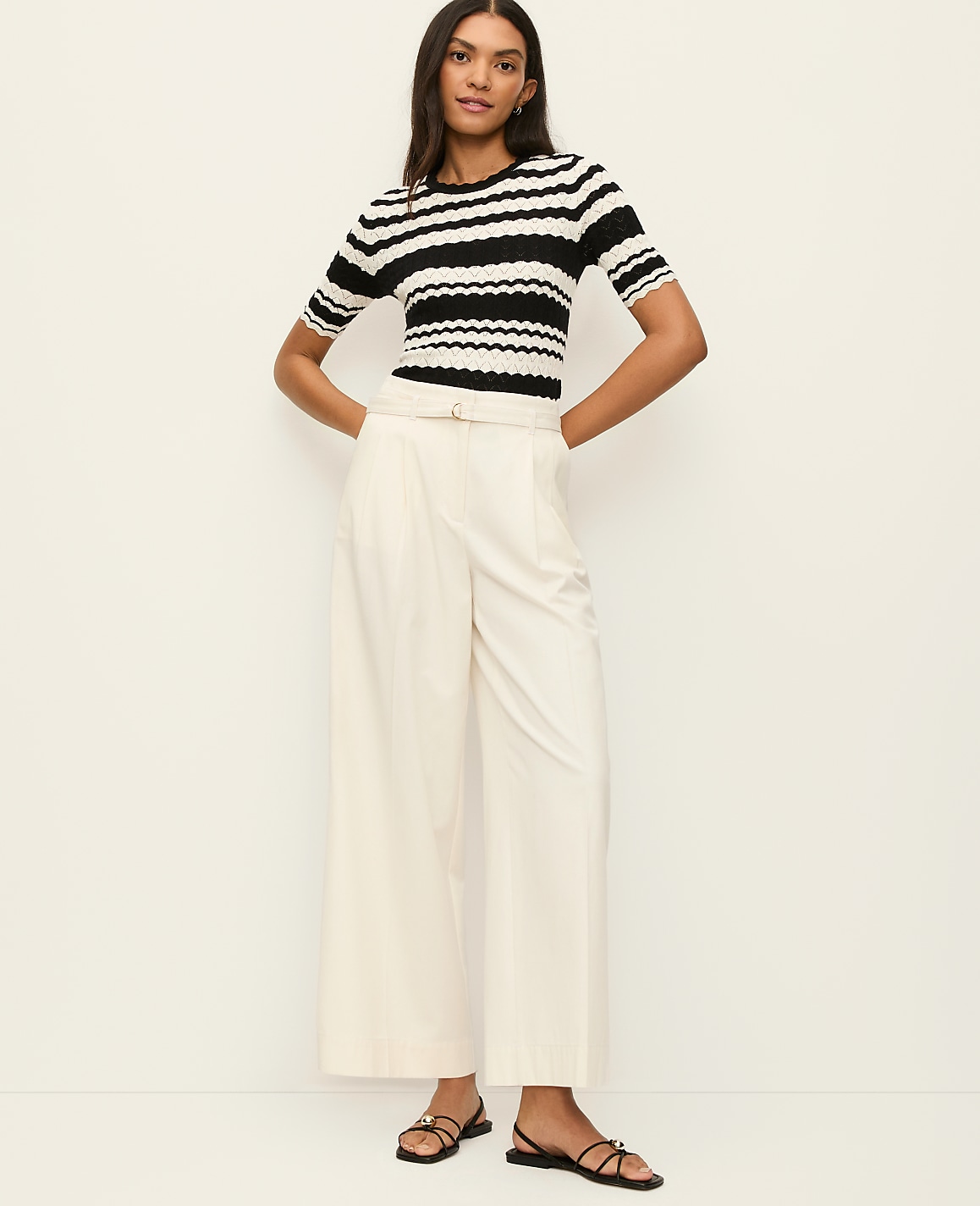 The Belted Wide-Leg Ankle Pant