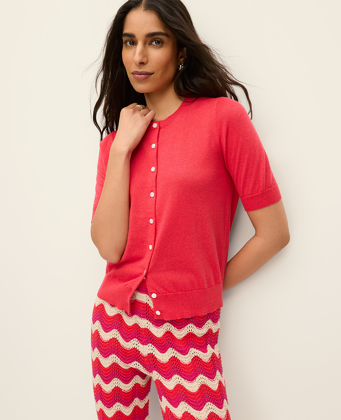 Short Sleeve Linen Ann Cardigan