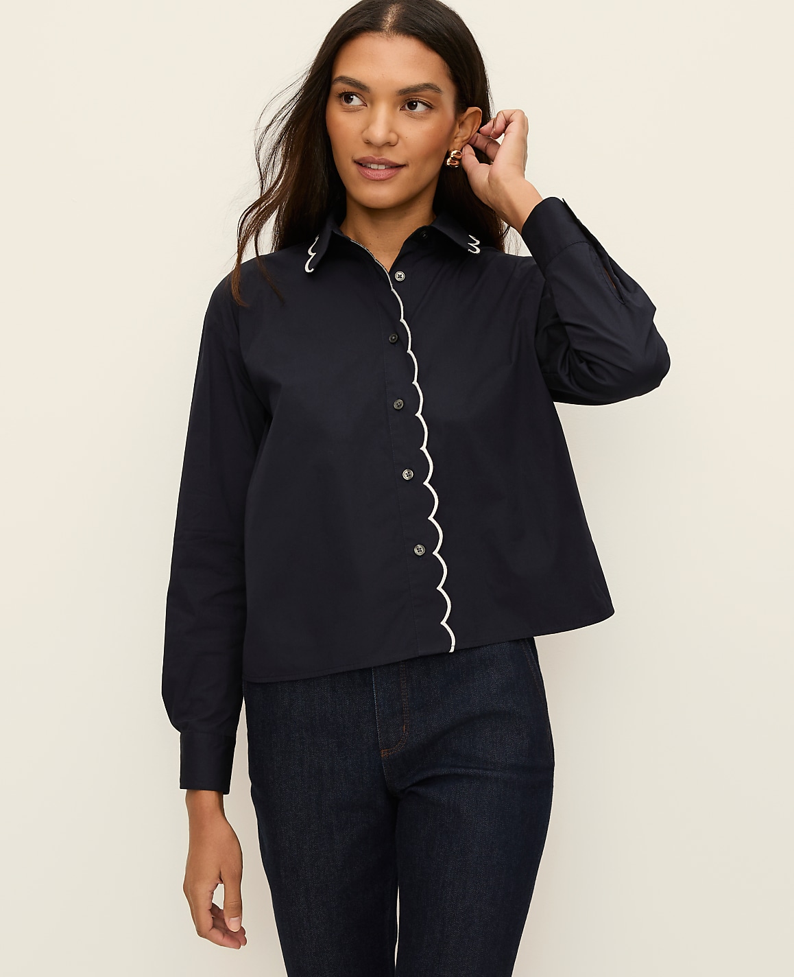 Scallop Trimmed Shirt