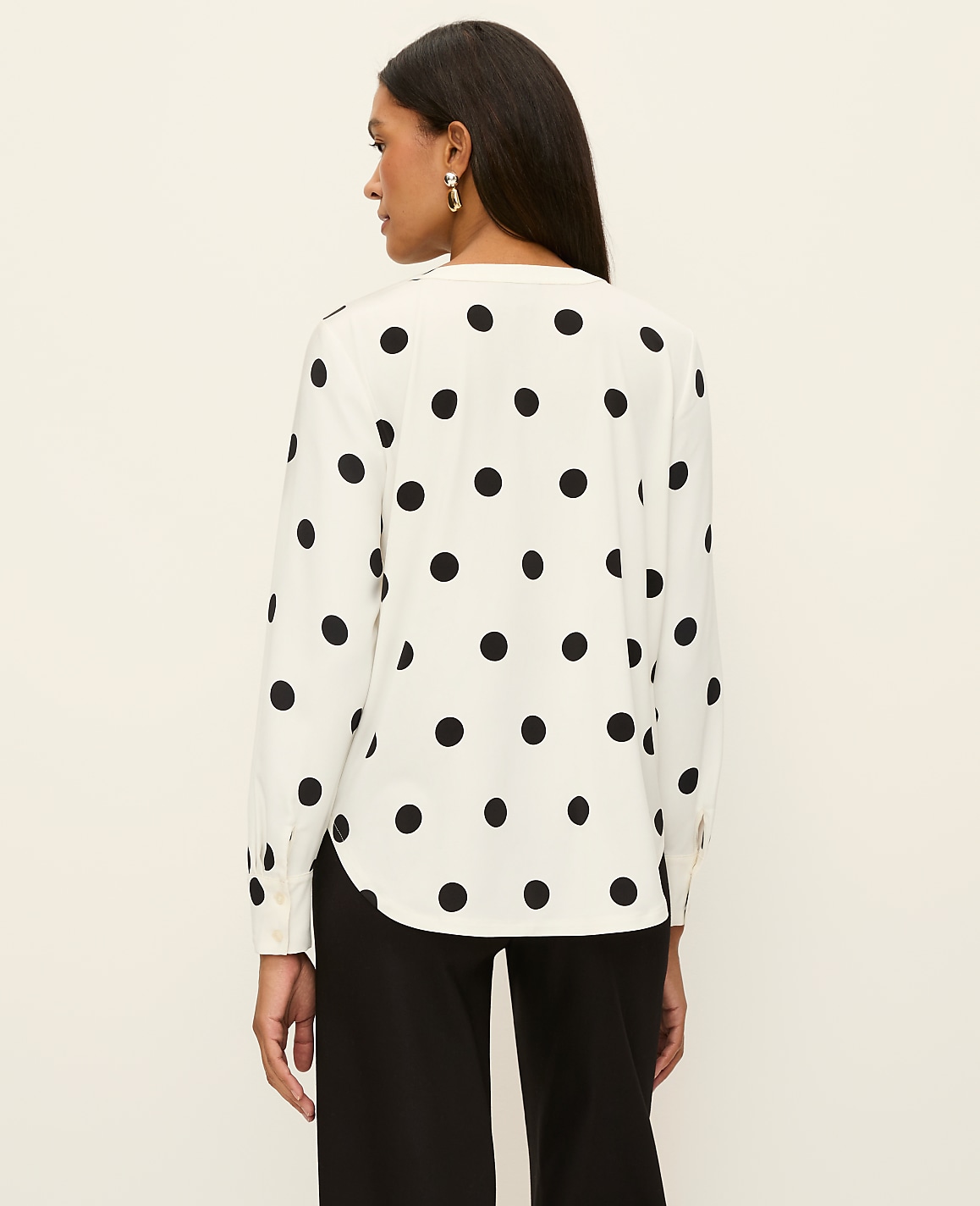 Petite Mixed Media Dotted Top