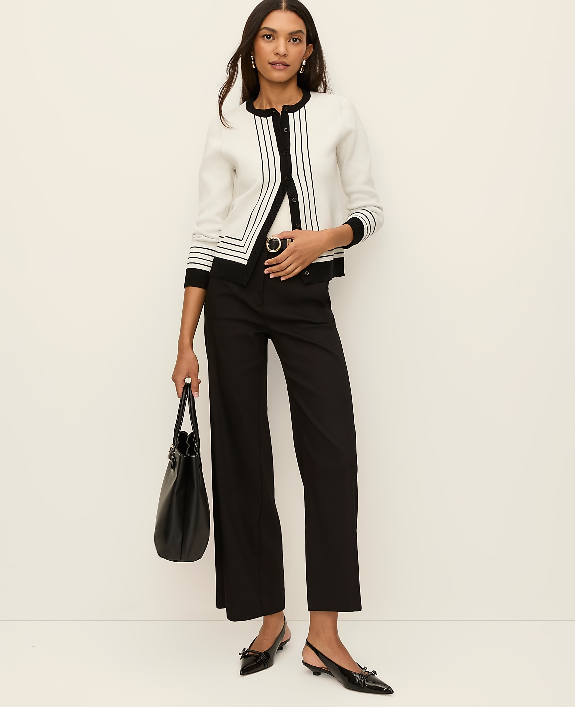 Petite Striped Jacquard Ann Cardigan