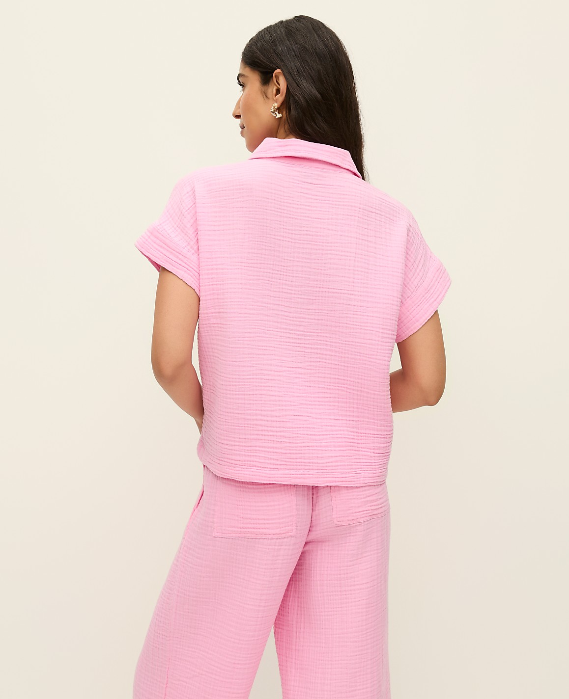Relaxed Cotton Gauze Blouse