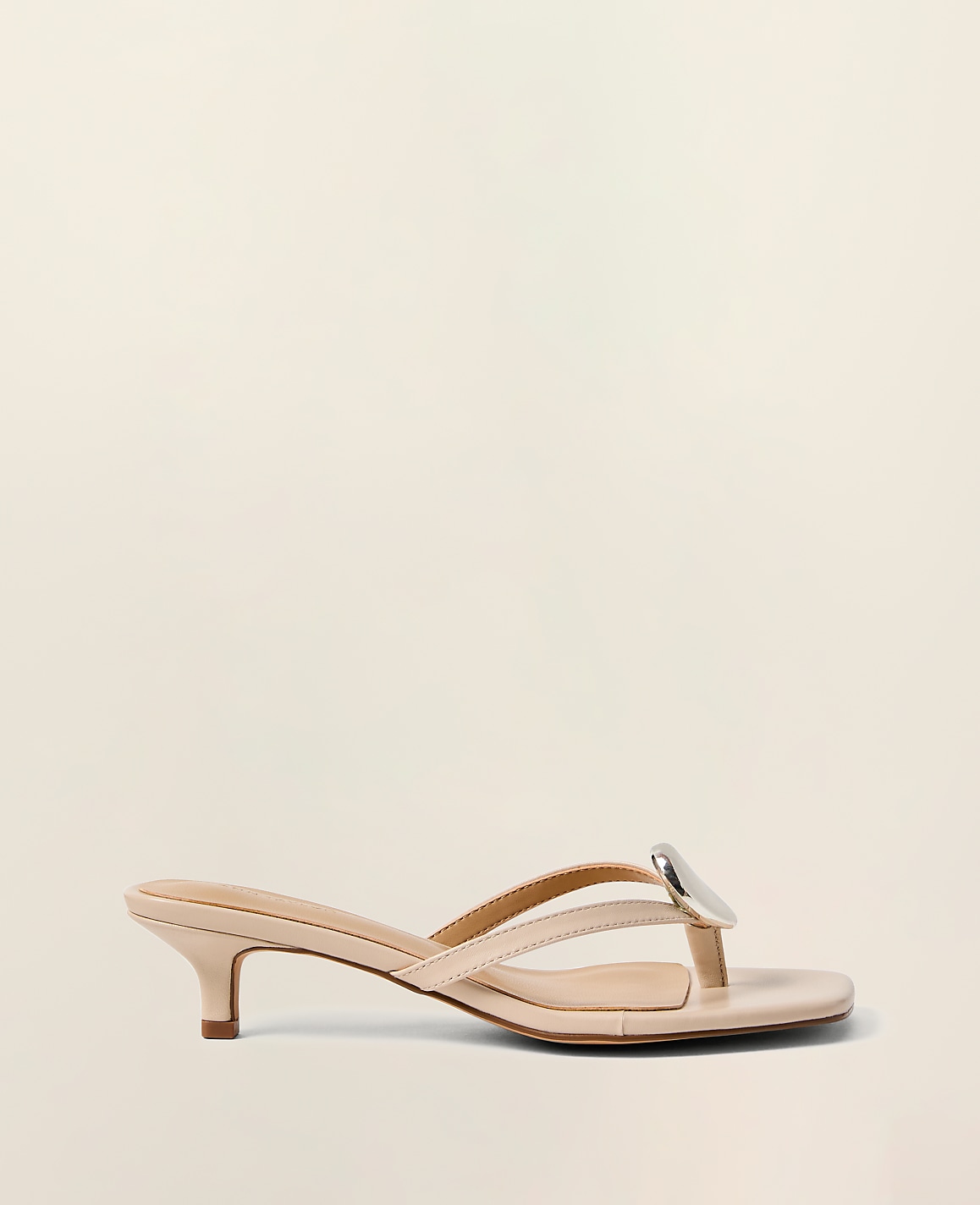 Leather Kitten Heel Sandal