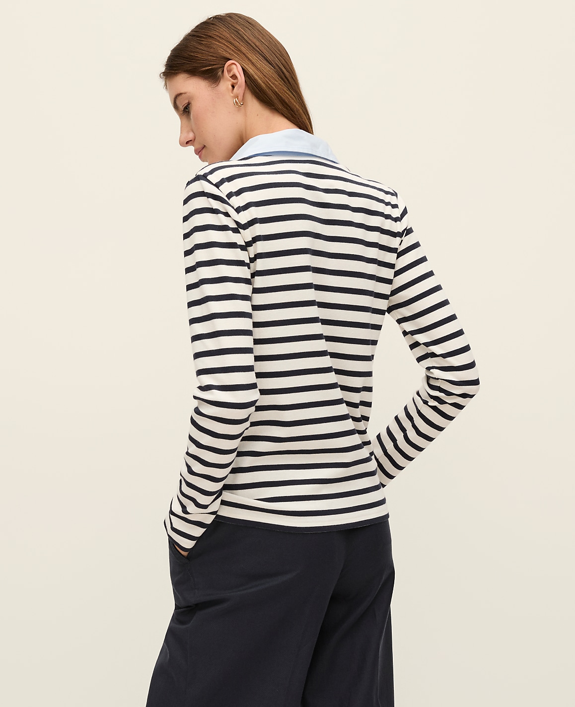 Weekend Striped Mixed Media Top