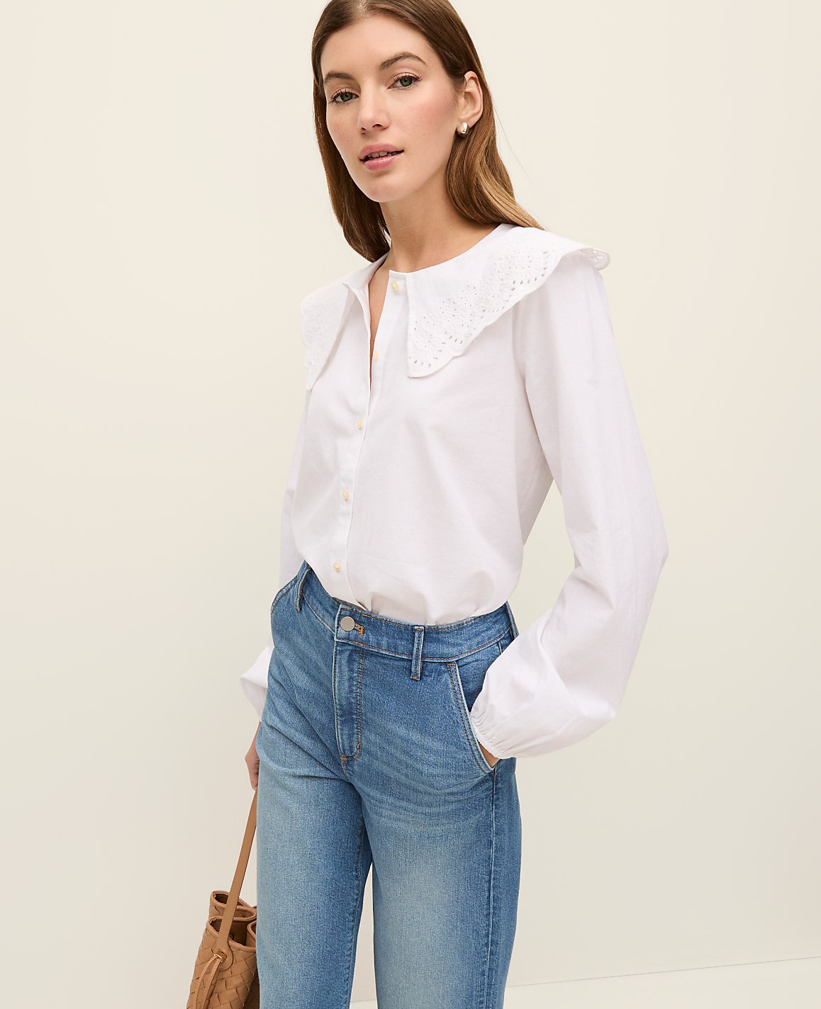 Weekend Eyelet Collared Blouse