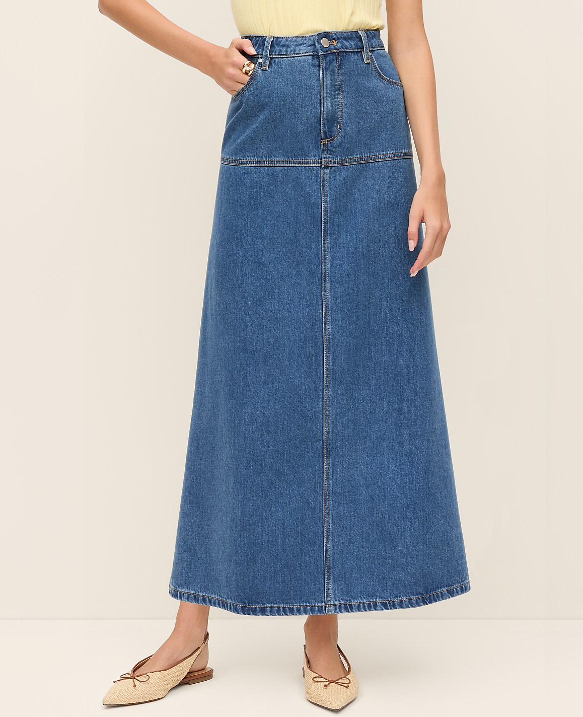 Weekend Denim Midi Skirt