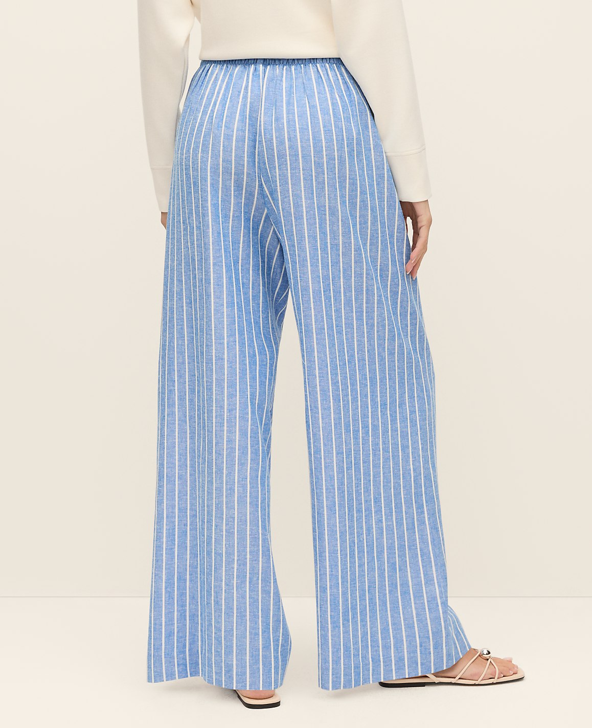 Weekend Striped Easy Fit Wide-Leg Pant