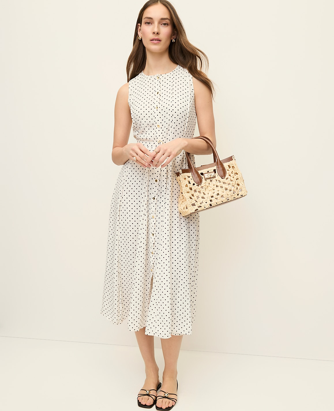 Petite Micro Dot Flare Dress