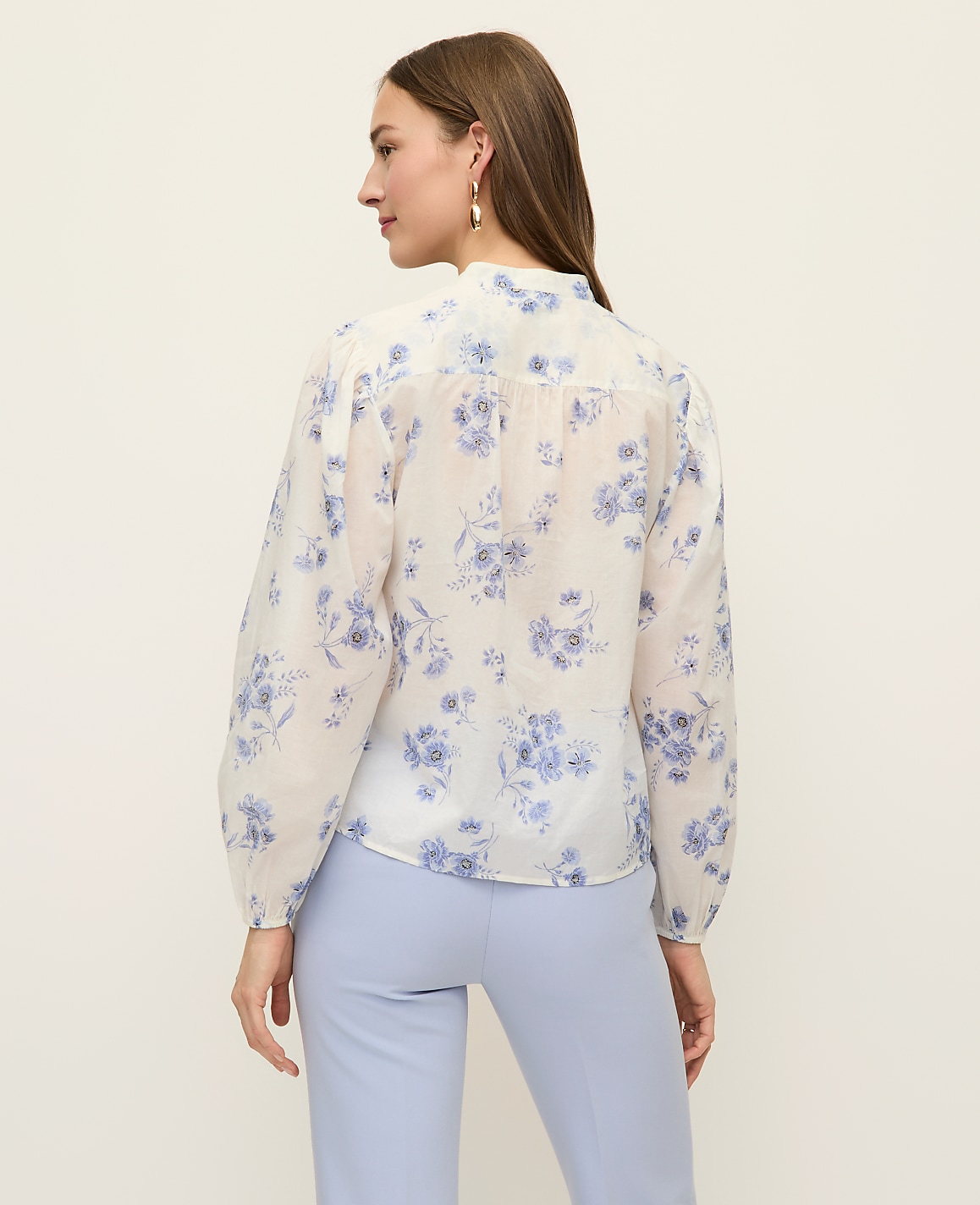 Floral Embroidered Collar Blouse
