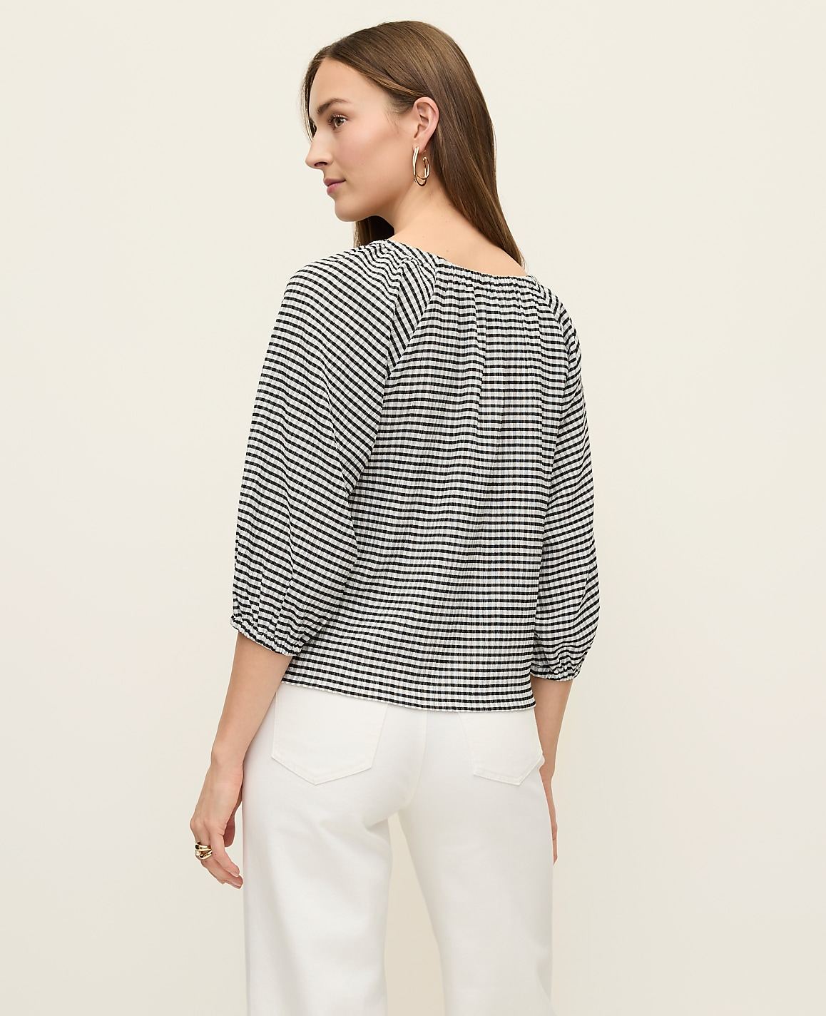 Gingham Raglan Blouse