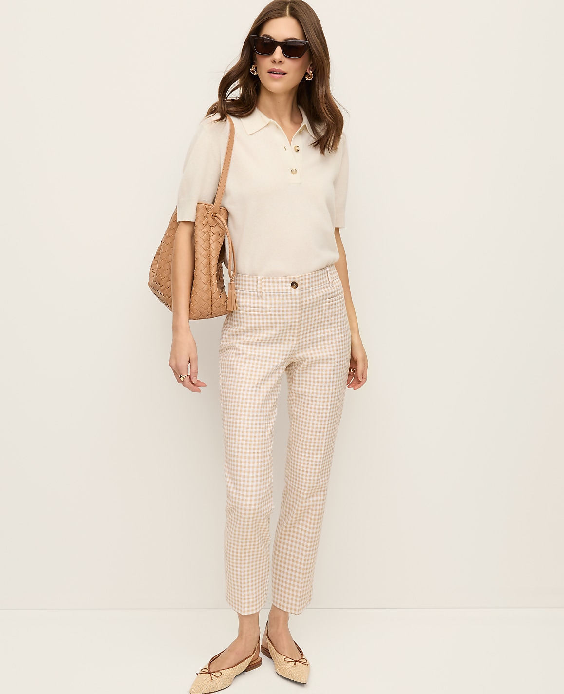 The Petite Cotton Crop Pant in Gingham