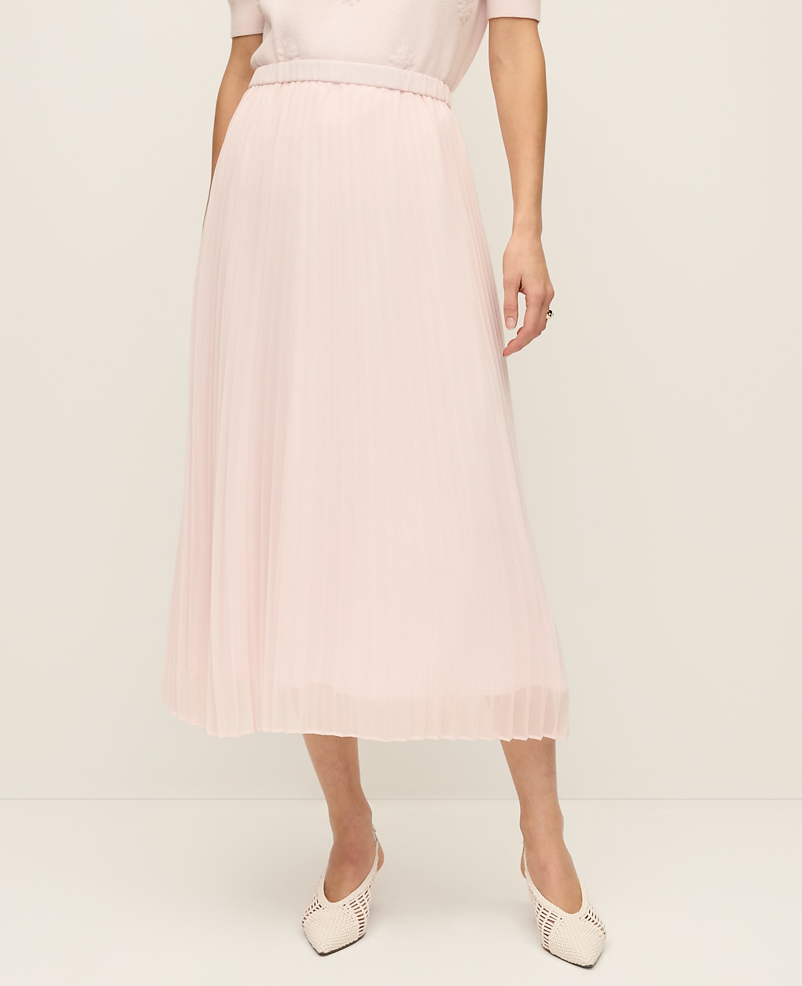 Chiffon Pleated Midi Skirt
