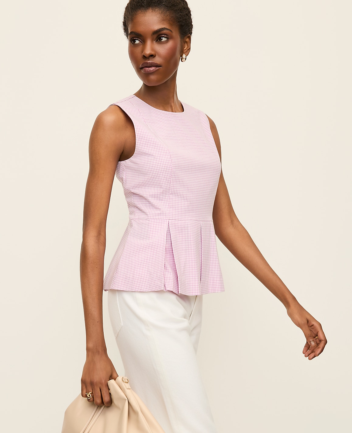 Gingham Peplum Top