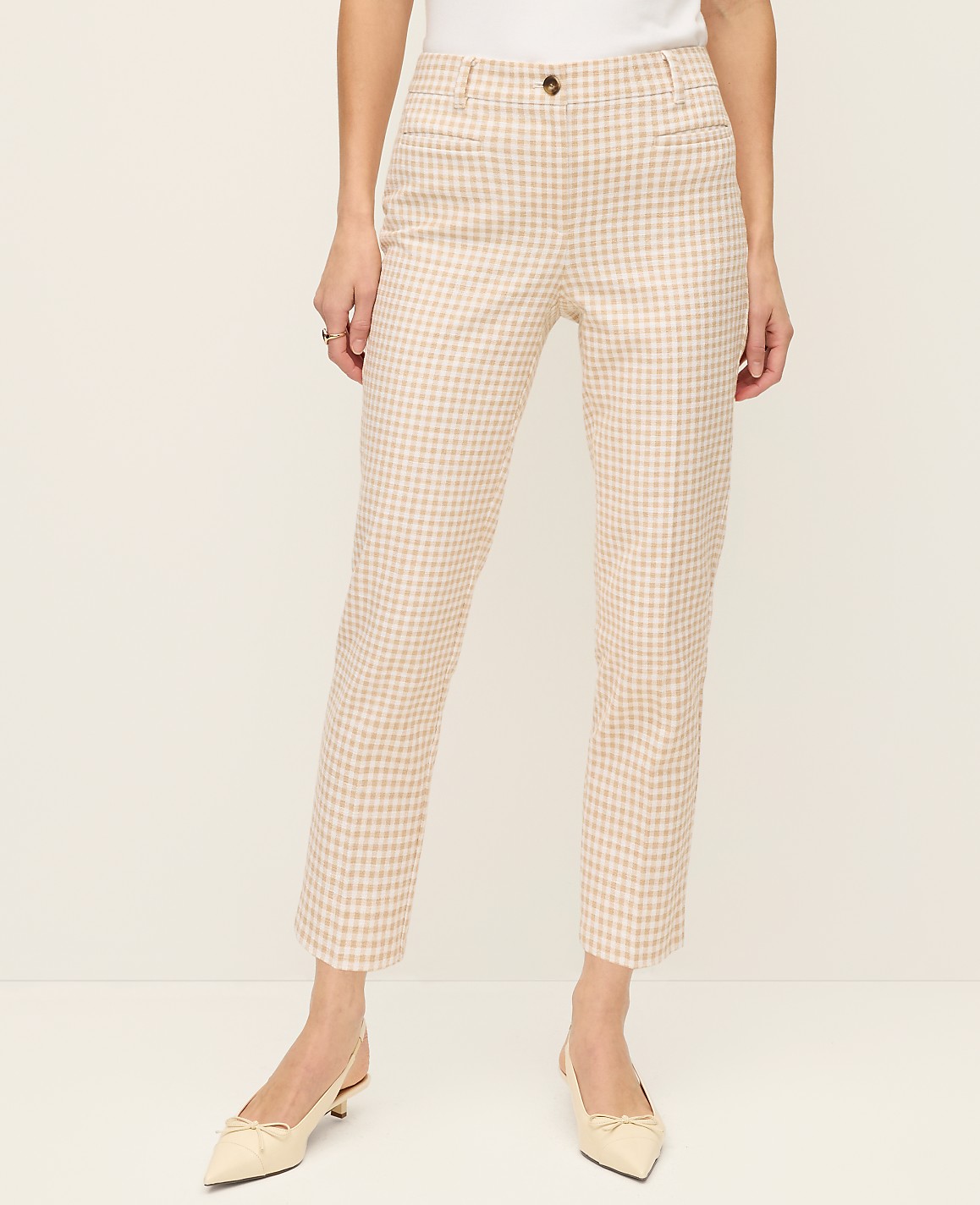 The Cotton Crop Pant in Gingham &mdash;&nbsp;Curvy Fit