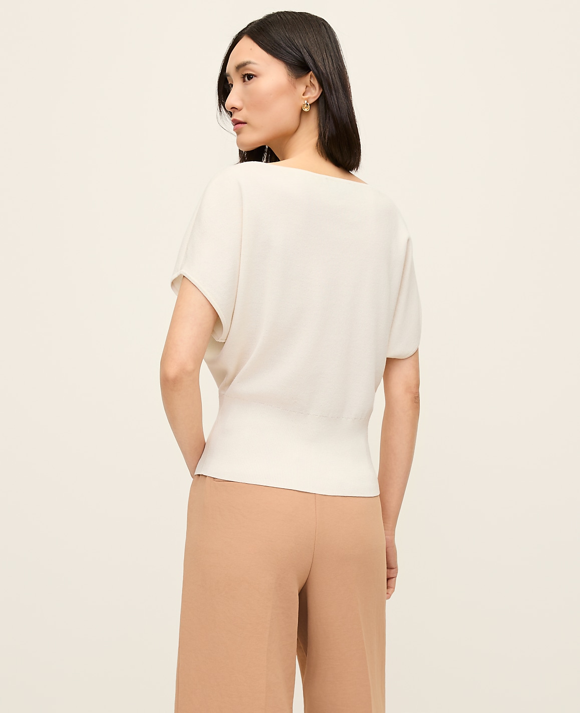 Petite Dolman Boatneck Sweater Top