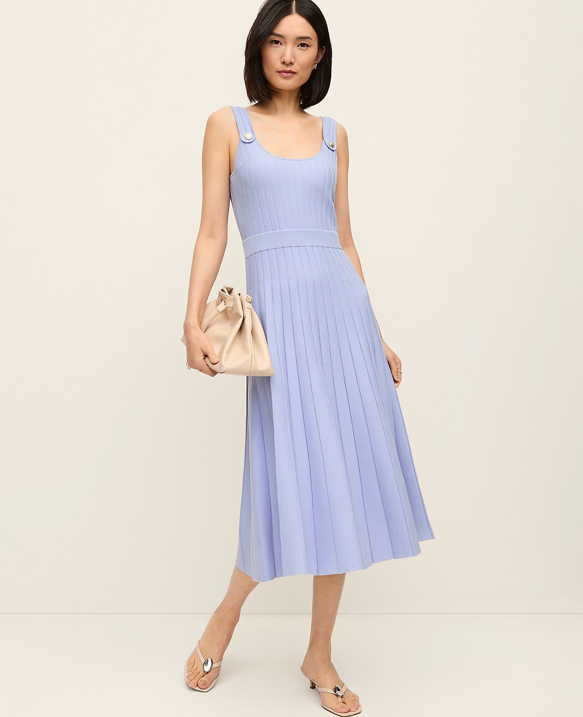 Button Ribbed Sweater Dress
