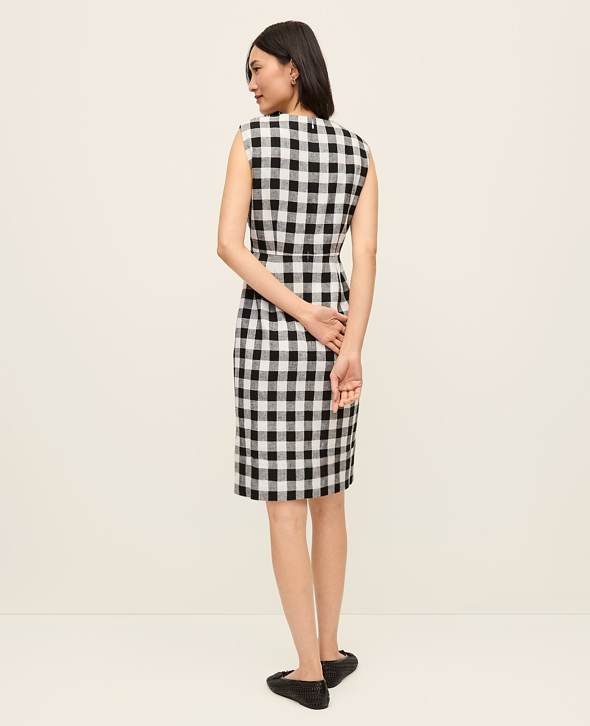 Gingham Column Midi Dress