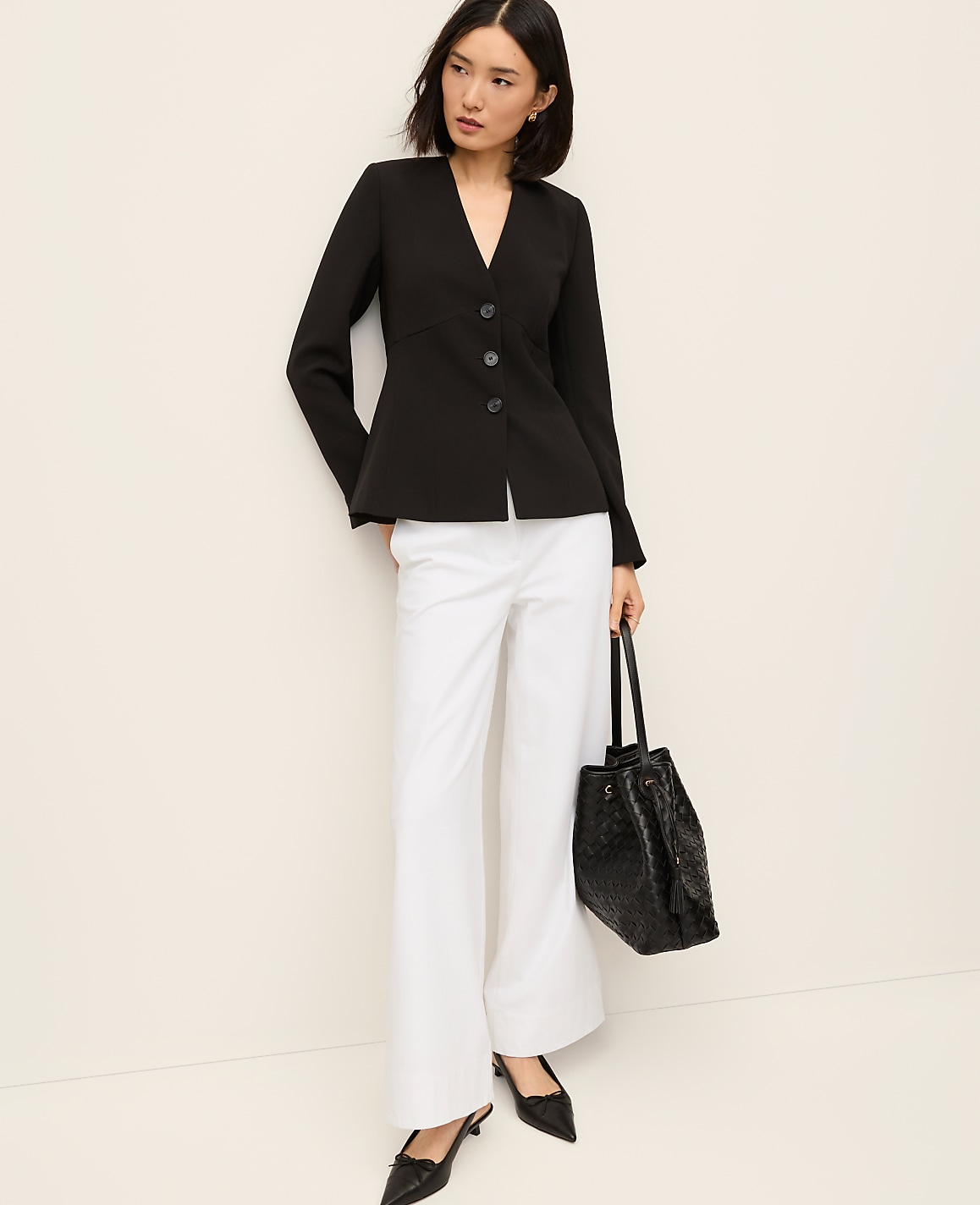 The Peplum Jacket in Fluid Crepe