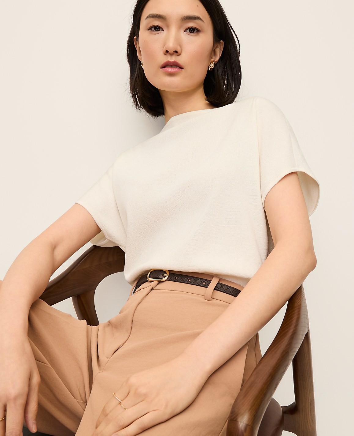 Petite Dolman Boatneck Sweater Top