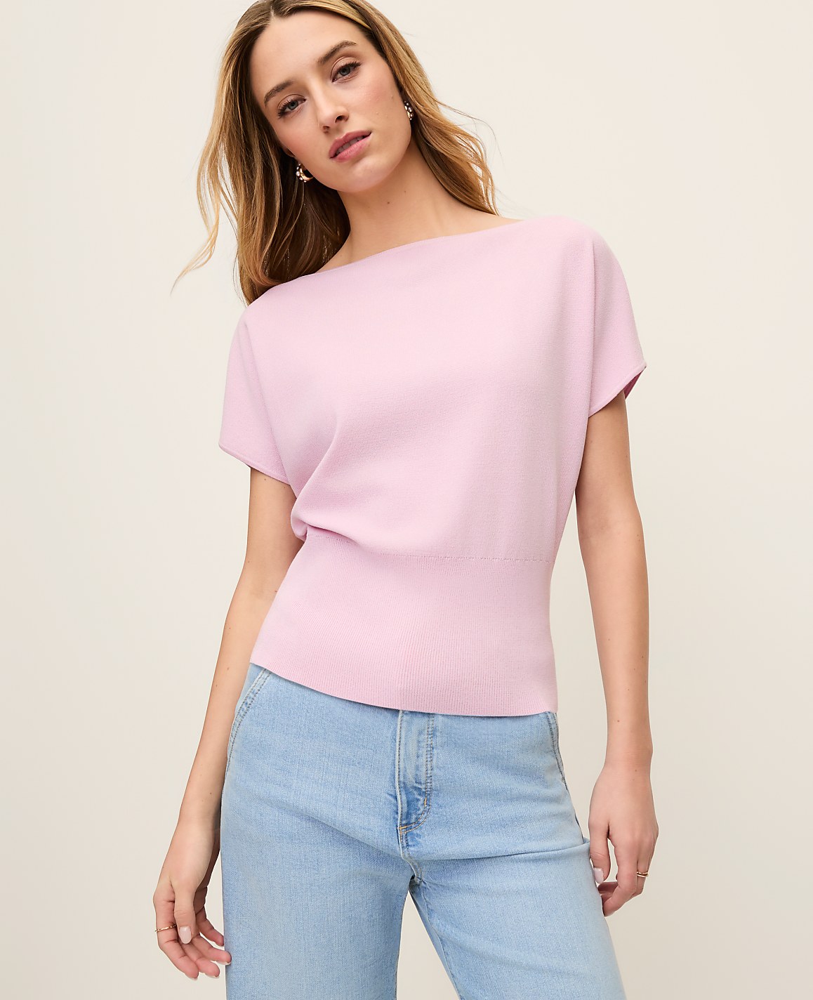 Dolman Boatneck Sweater Top