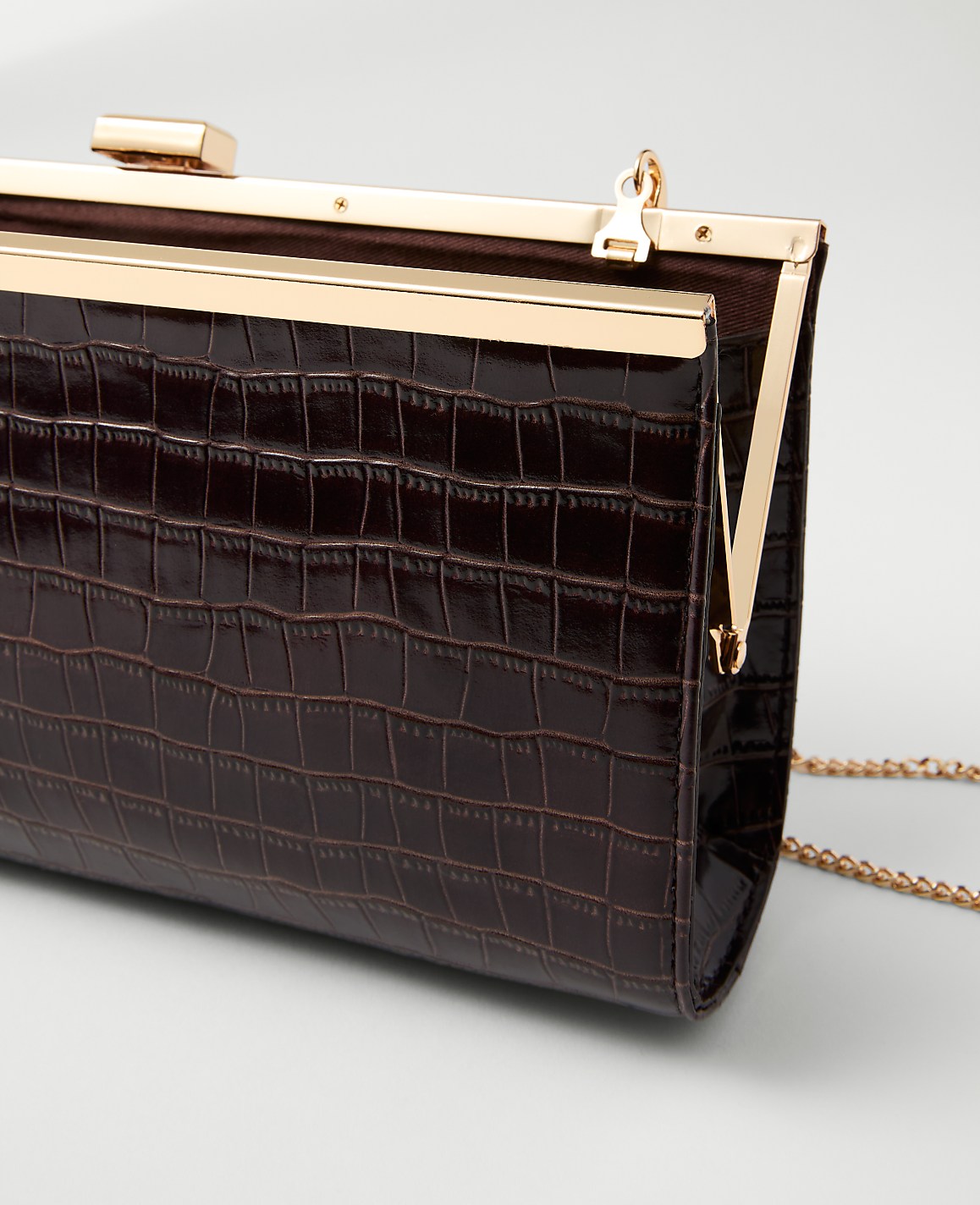 Croco Rectangle Clutch