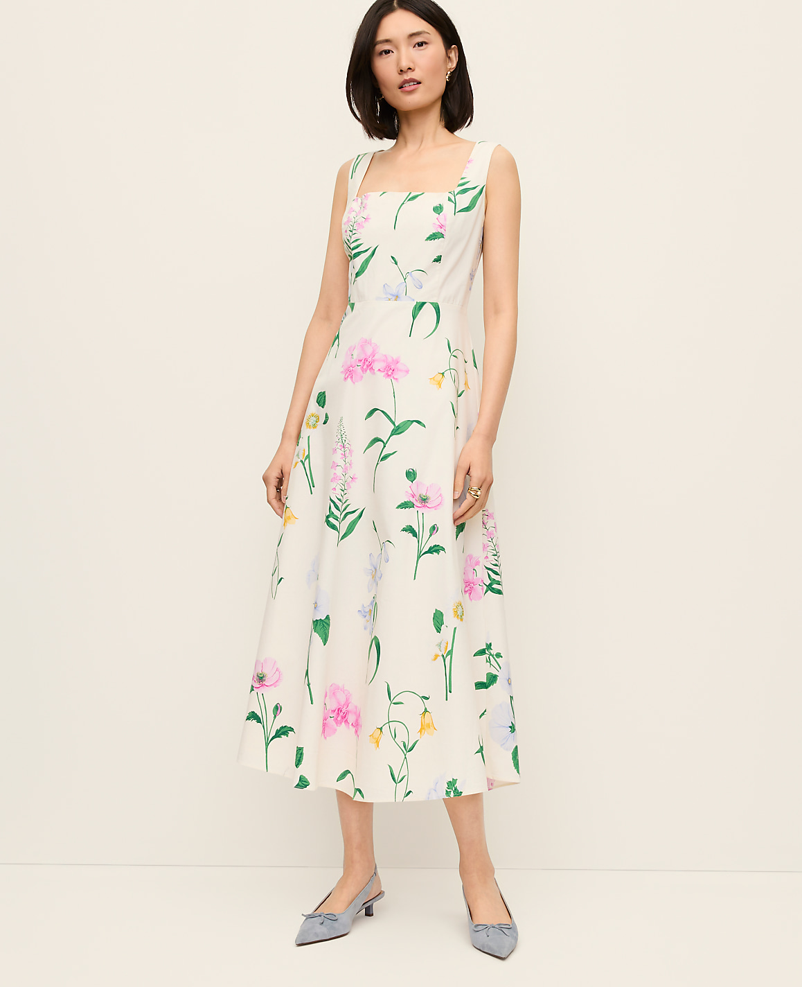 Petite Floral Flare Midi Dress