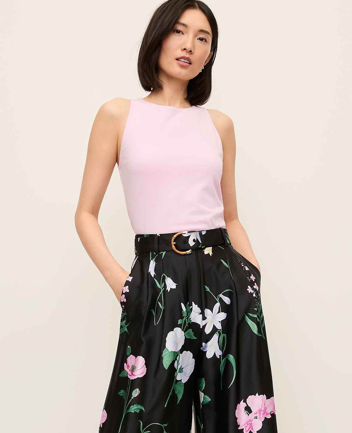 Crew Neck Halter Tank Top